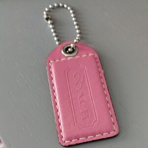 Coach Pink Leather Keychain